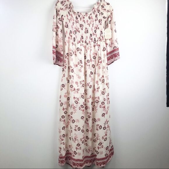 NEW Altar’d State Cream/ Red Floral Off Shoulder Dress - Picture 2 of 16